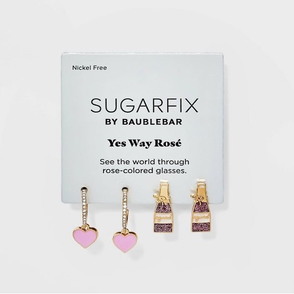 SUGARFIX by BaubleBar 'Yes Way Rose' Statement Earring Set - Pink, NWT - Picture 3 of 6